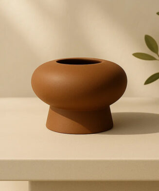 Rust Halo – Sculptural Table Vase